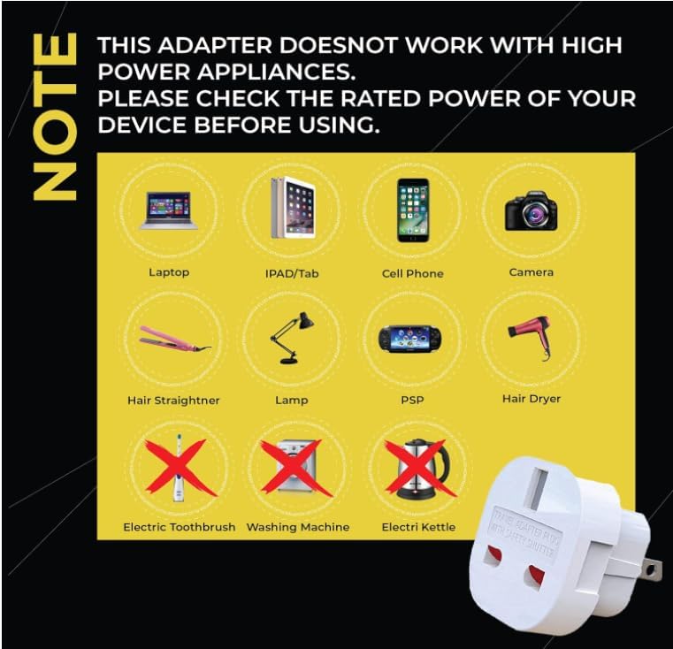 MOBIBAY Pack of 5 UK to US Plug Adaptor Type G to Type A and B from UK to USA, Canada, Australia, Jamaica, Barbados,Mexico,Thailand,China,Japan and more 3 pin to 2 Pin American Travel Adapter Plugs