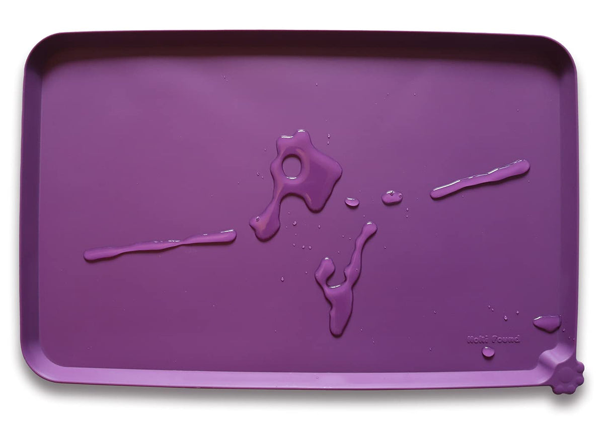 Hoki Found X-Large Silicone Pet Feeding Mats - Non Slip Dog Cat Bowl Mats - Waterproof for Carpet - Jade