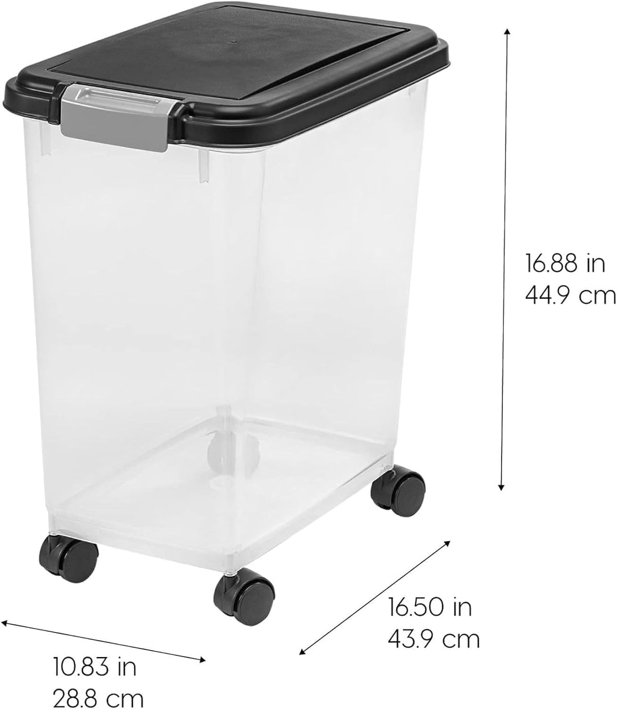IRIS USA Dog Food Storage Container, Airtight, 30 lb Capacity, Wheels