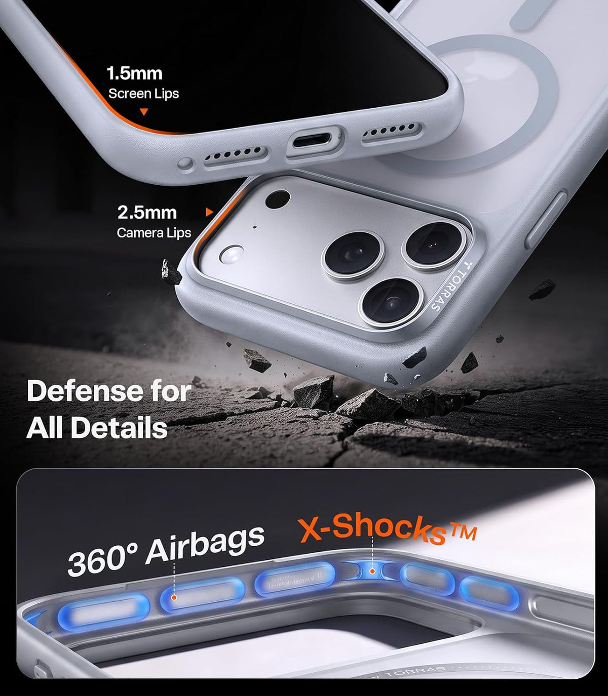TORRAS for iPhone 18 Pro Case with MagSafe, 4X Mil-Grade Protection, Black