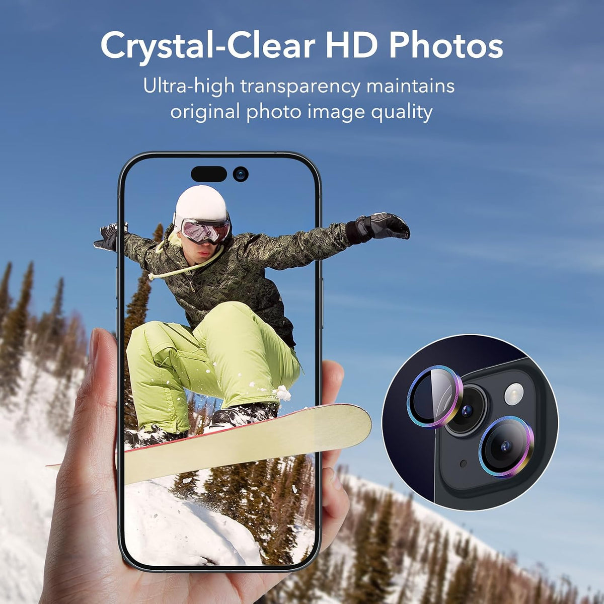 ESR for iPhone Duo Camera Lens Protector, 1 Pack, Blue