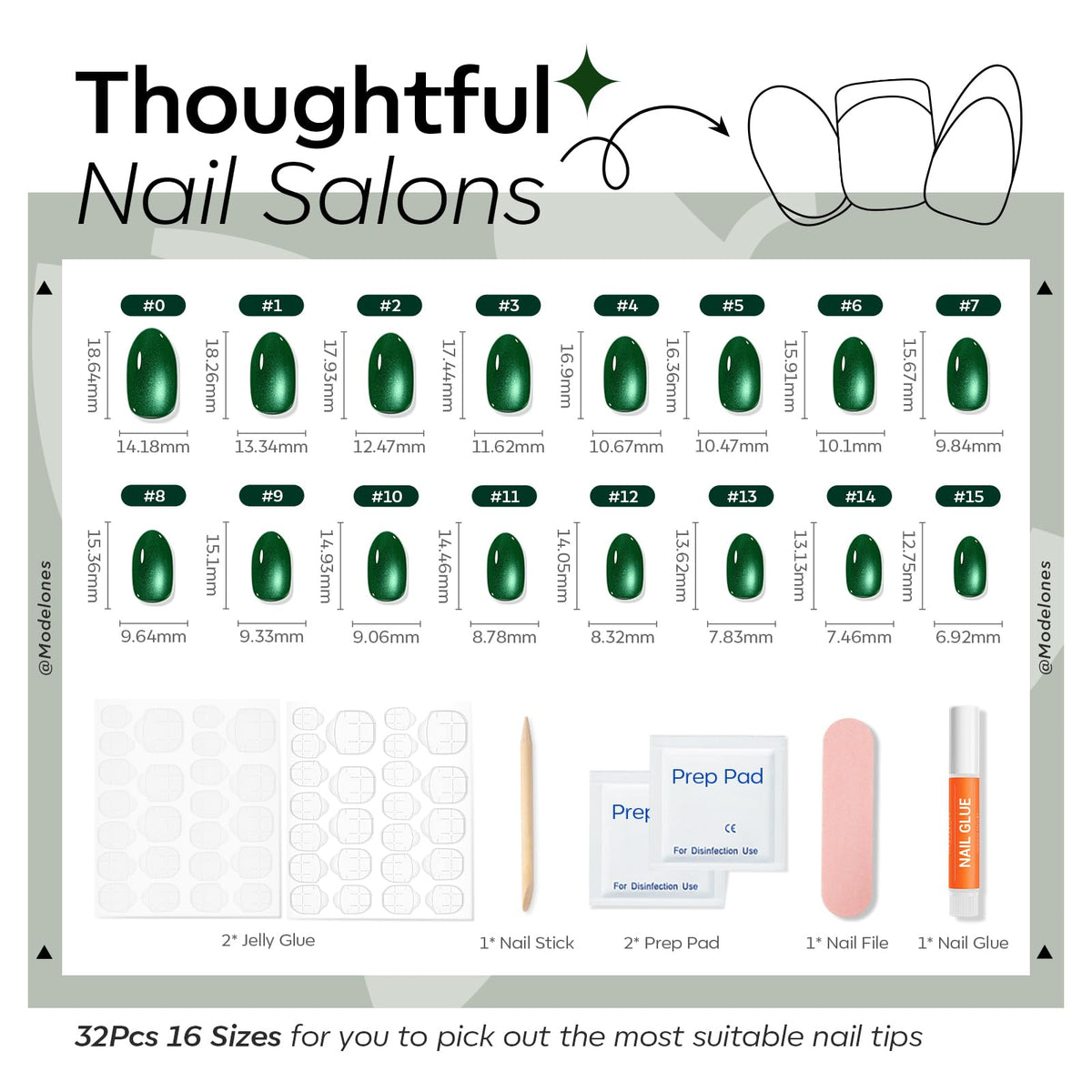 Modelones Black Press on Nails Short, Halloween Oval Fall Fake Nails