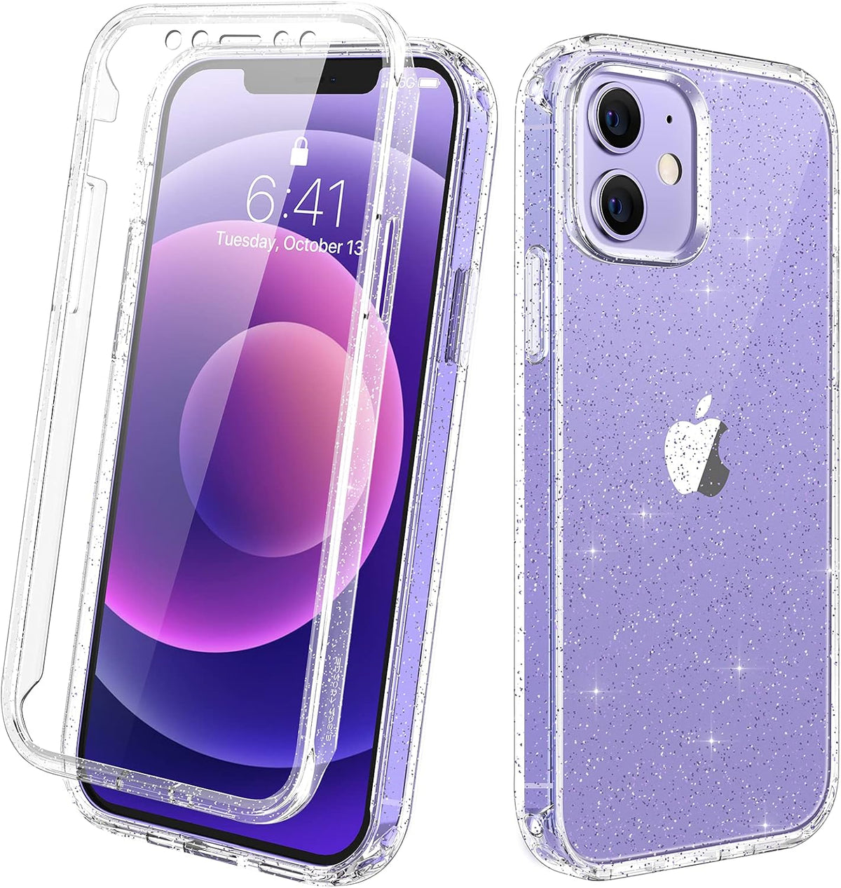 Diaclara Designed for iPhone 15 Plus Case 6.7 Inch, Full-Body Clear Bumper Cases w/Built-in Screen Protector, 360 Protective Rugged Case + Glass Camera Lens Protector,Mint Green
