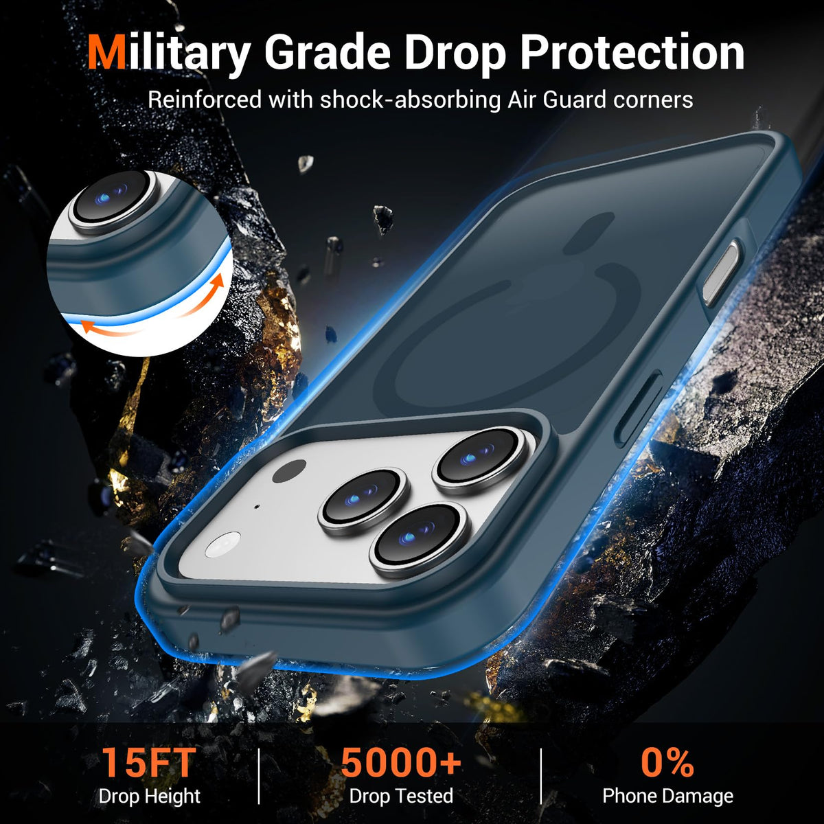 Temdan for iPhone AIR Case with Screen Protector Beige