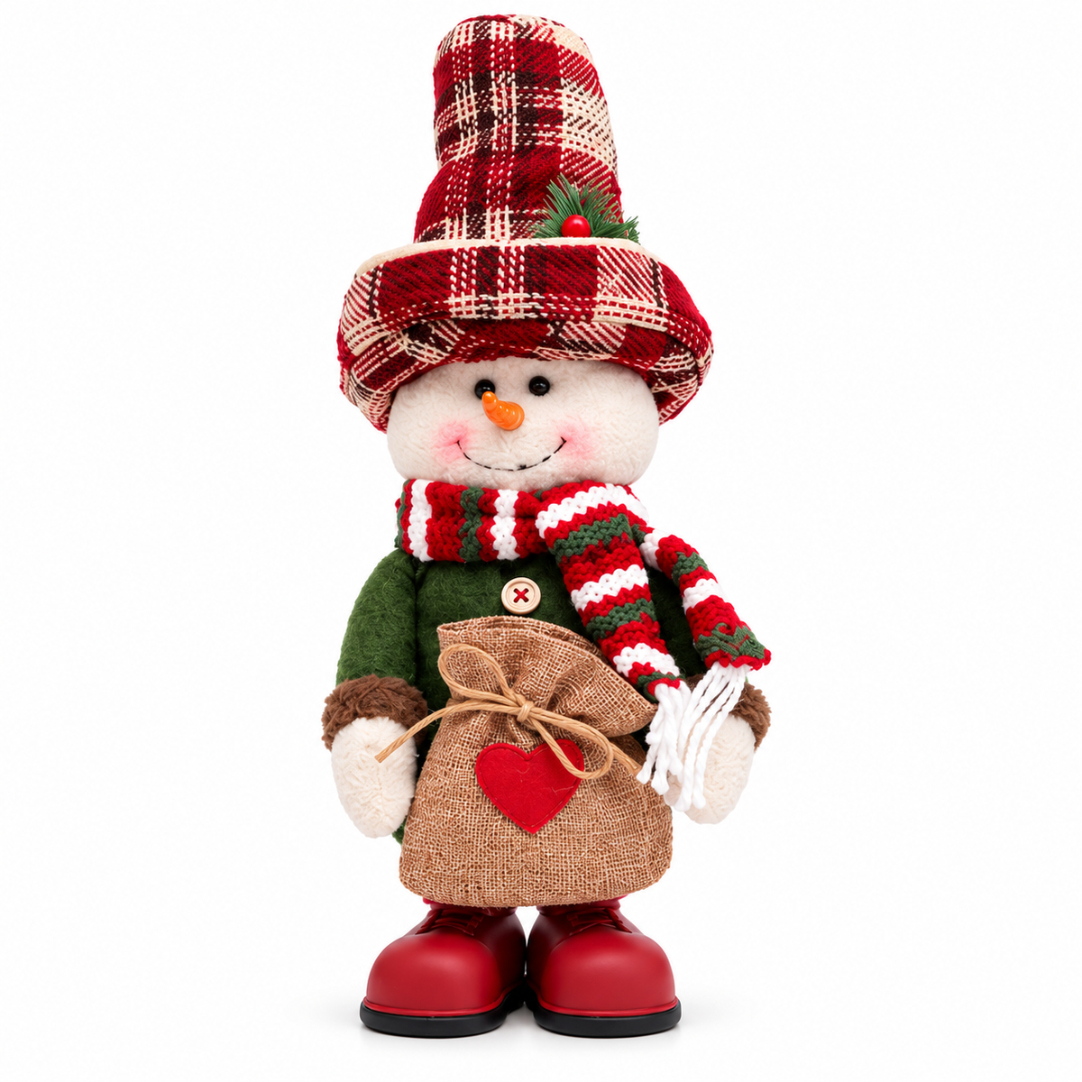 【Free Shipping】Rustic Christmas Standing Figure with Plaid Hat – Santa, Snowman or Reindeer-Home Limited Time 40% Off