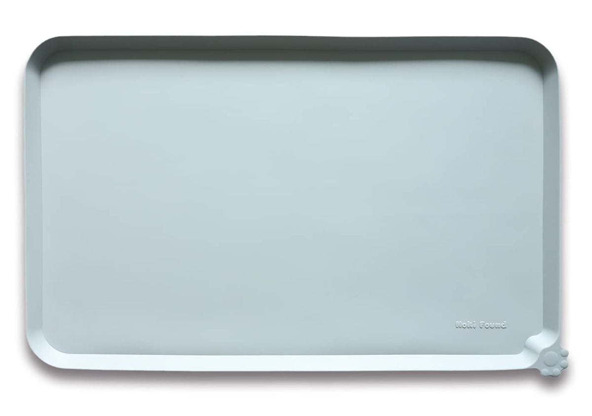 Hoki Found X-Large Silicone Pet Feeding Mats - Non Slip Dog Cat Bowl Mats - Waterproof for Carpet - Jade