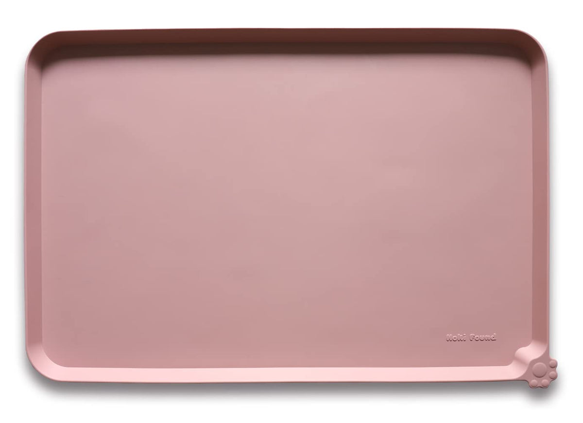 Hoki Found X-Large Silicone Pet Feeding Mats - Non Slip Dog Cat Bowl Mats - Waterproof for Carpet - Jade