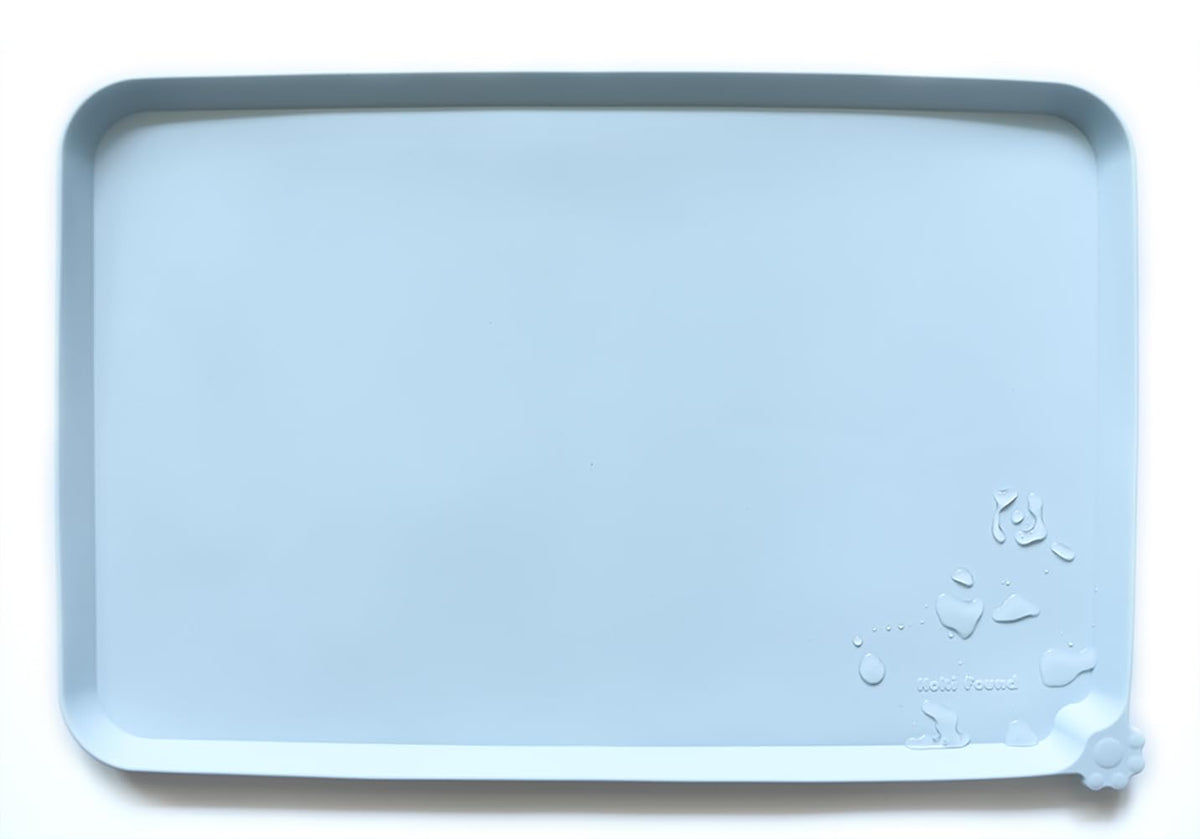 Hoki Found X-Large Silicone Pet Feeding Mats - Non Slip Dog Cat Bowl Mats - Waterproof for Carpet - Jade