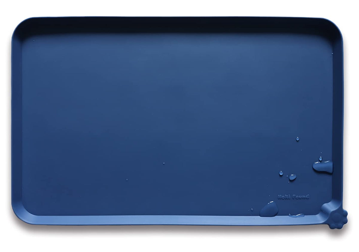 Hoki Found X-Large Silicone Pet Feeding Mats - Non Slip Dog Cat Bowl Mats - Waterproof for Carpet - Jade