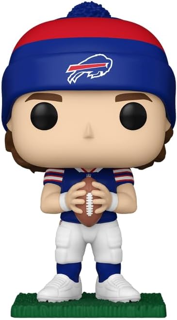 Josh Allen #350 Beanie Buffalo Bills Facsimile Signed Reprint Laser Autographed Funko POP! Football NFL Figurine with Protector Case