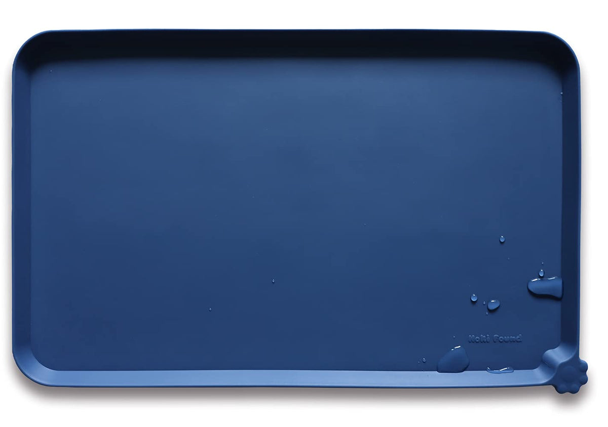 Hoki Found X-Large Silicone Pet Feeding Mats - Non Slip Dog Cat Bowl Mats - Waterproof for Carpet - Jade