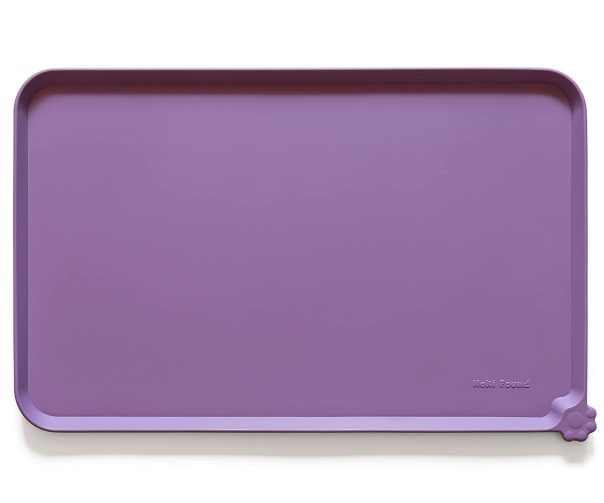 Hoki Found X-Large Silicone Pet Feeding Mats - Non Slip Dog Cat Bowl Mats - Waterproof for Carpet - Jade