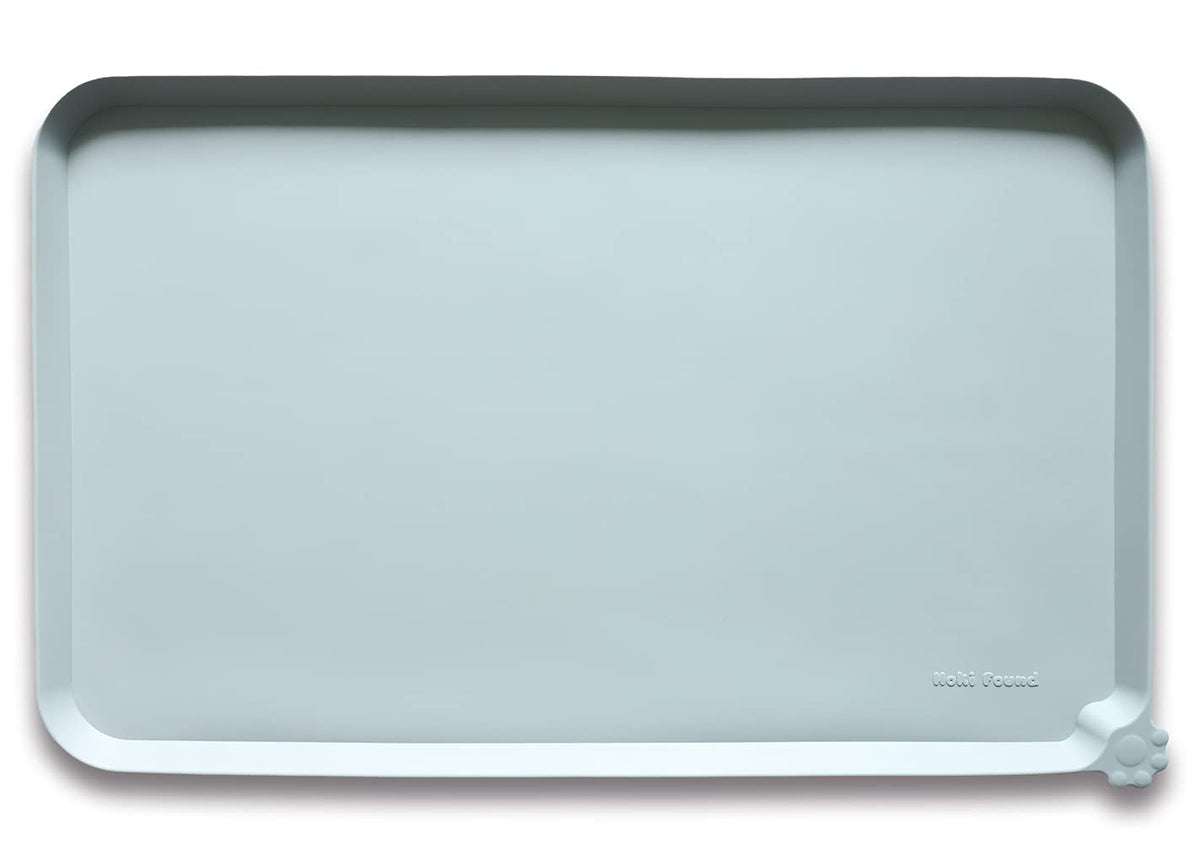 Hoki Found X-Large Silicone Pet Feeding Mats - Non Slip Dog Cat Bowl Mats - Waterproof for Carpet - Jade