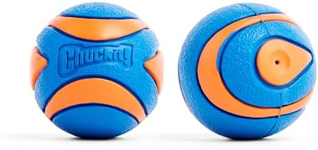 Chuckit! Ultra Squeaker Balls for Dogs, Floating Water Pet Toys, Durable Rubber Pet Toy, Bouncy Squeaky Fetch Balls for Dogs, Medium (2.5") 2 Count (Pack of 12)