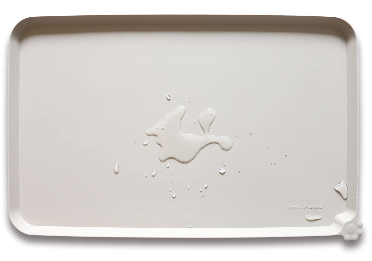 Hoki Found X-Large Silicone Pet Feeding Mats - Non Slip Dog Cat Bowl Mats - Waterproof for Carpet - Jade