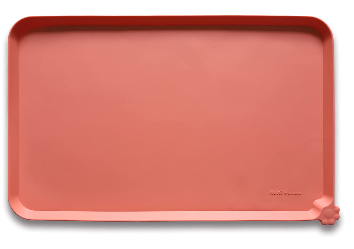 Hoki Found X-Large Silicone Pet Feeding Mats - Non Slip Dog Cat Bowl Mats - Waterproof for Carpet - Jade