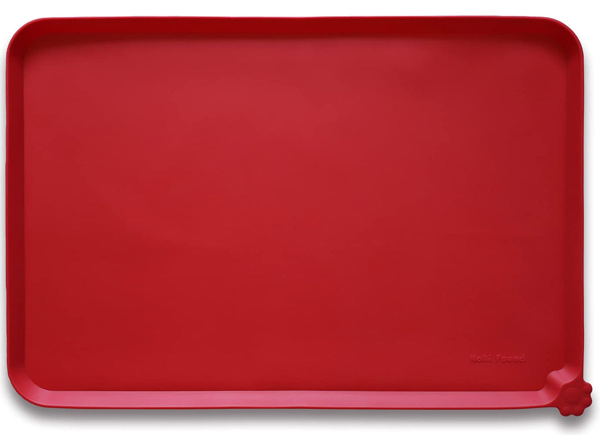 Hoki Found X-Large Silicone Pet Feeding Mats - Non Slip Dog Cat Bowl Mats - Waterproof for Carpet - Jade