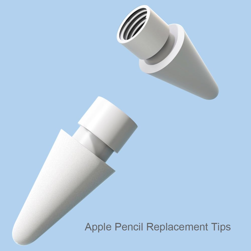 SIXFU Replacement Tips for Apple Pencil 2nd Generation/ 1st Generation Tips, iPencil Nibs Accessories for iPad Pro Pencil 2/1 Gen(4 Pack)