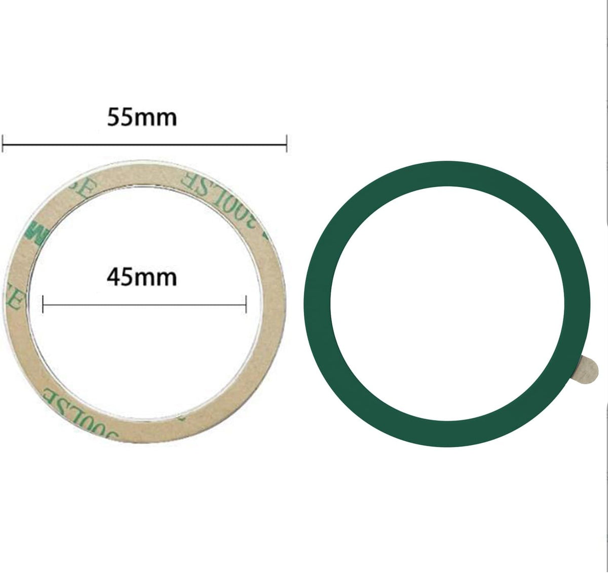 TENOC Universal Metal Ring Sticker, 6Pcs, Black