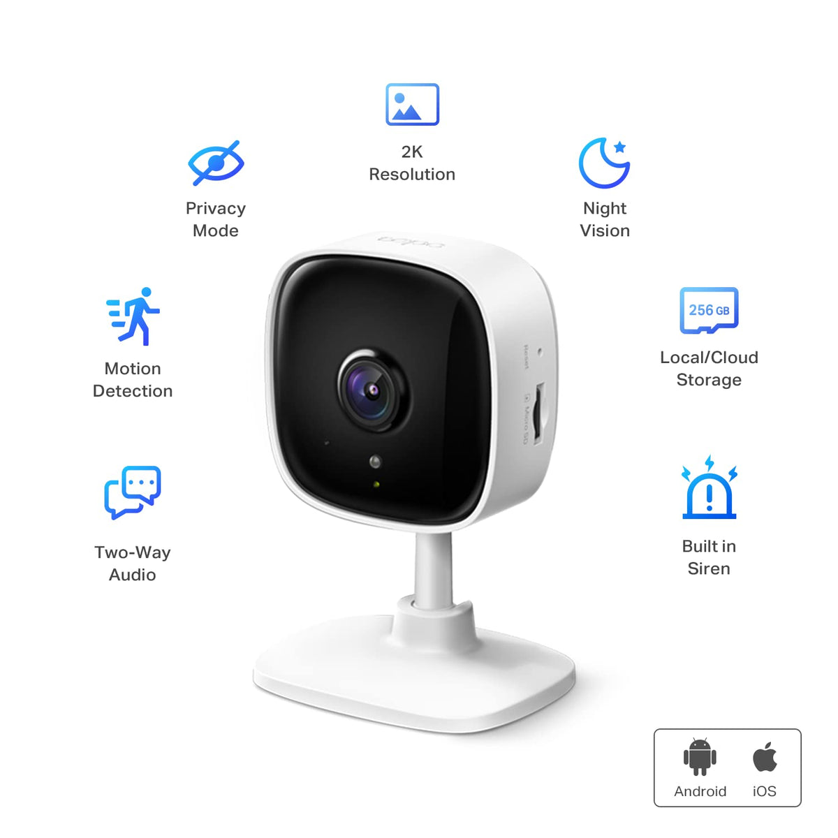 Tapo 1080P Indoor Security Camera, Baby Monitor, Dog Camera, Wired, C100