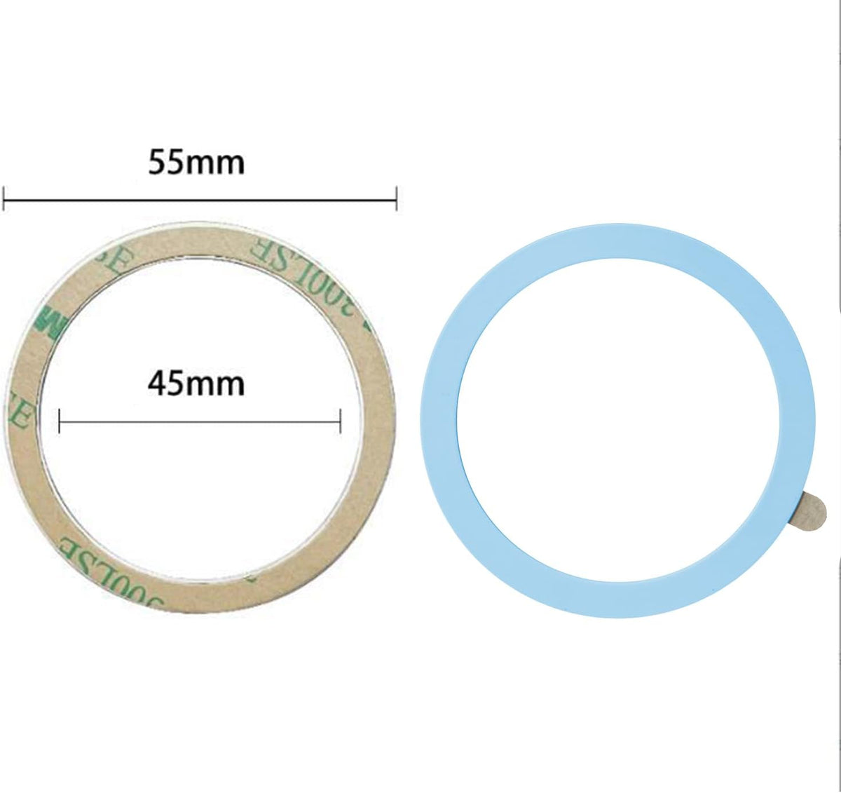TENOC Universal Metal Ring Sticker, 6Pcs, Black