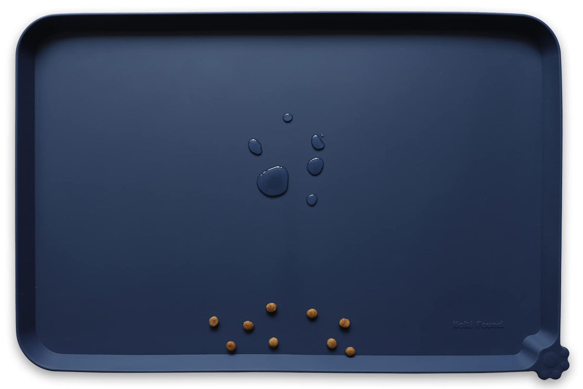 Hoki Found X-Large Silicone Pet Feeding Mats - Non Slip Dog Cat Bowl Mats - Waterproof for Carpet - Jade