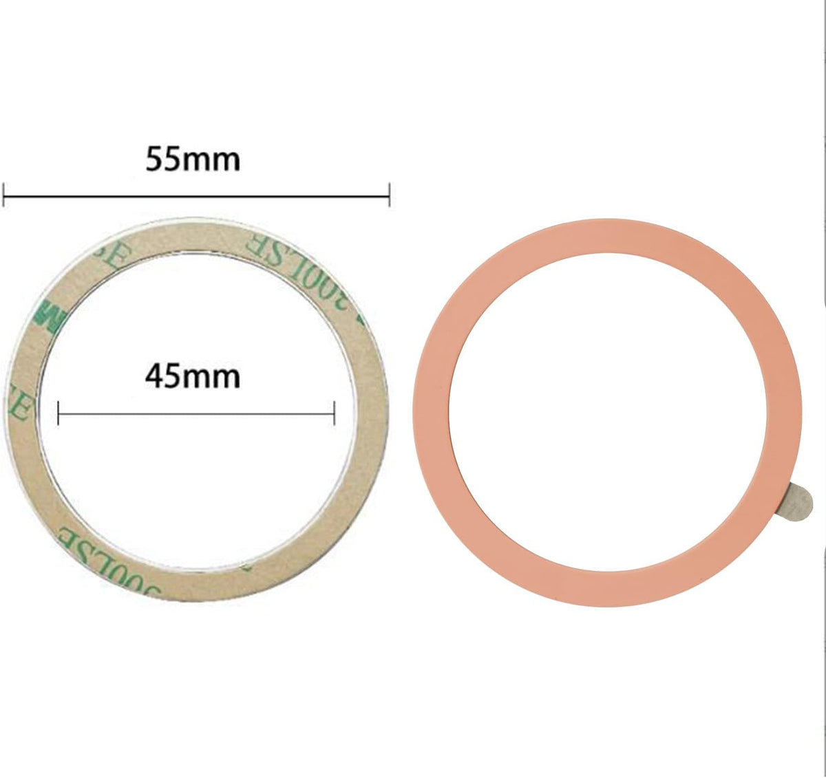 TENOC Universal Metal Ring Sticker, 6Pcs, Black