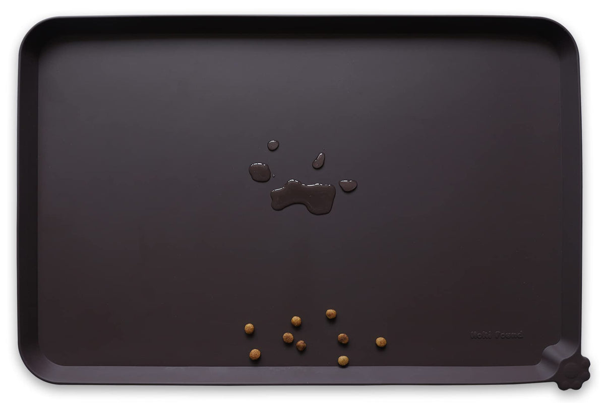 Hoki Found X-Large Silicone Pet Feeding Mats - Non Slip Dog Cat Bowl Mats - Waterproof for Carpet - Jade
