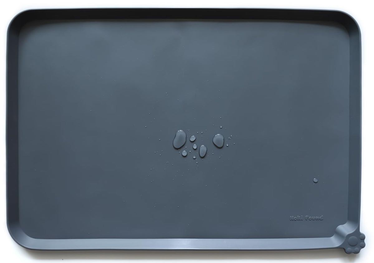 Hoki Found X-Large Silicone Pet Feeding Mats - Non Slip Dog Cat Bowl Mats - Waterproof for Carpet - Jade