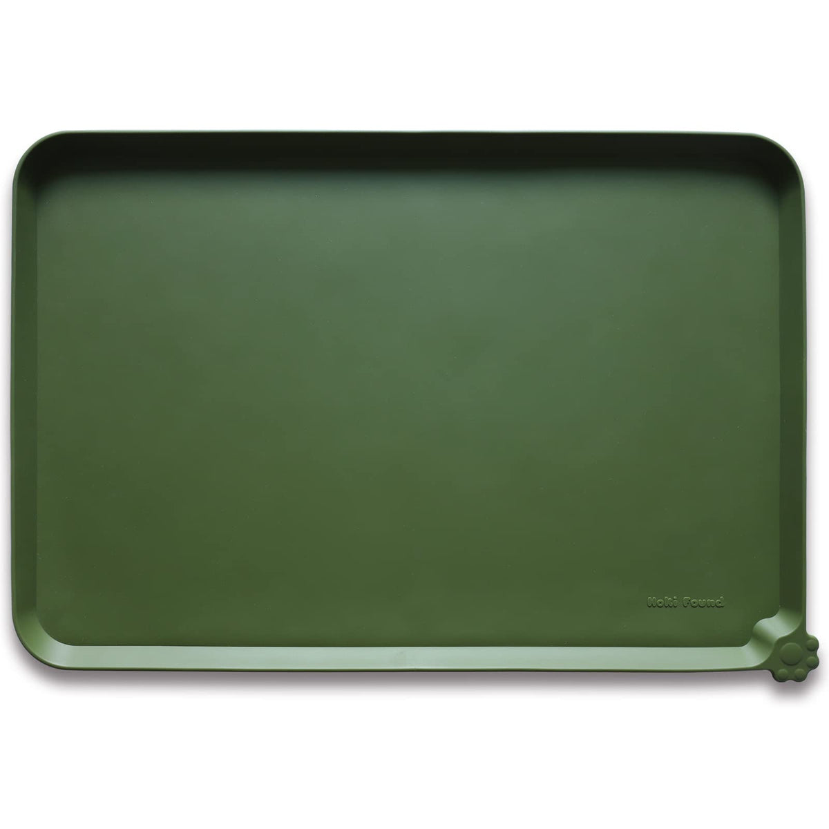 Hoki Found X-Large Silicone Pet Feeding Mats - Non Slip Dog Cat Bowl Mats - Waterproof for Carpet - Jade