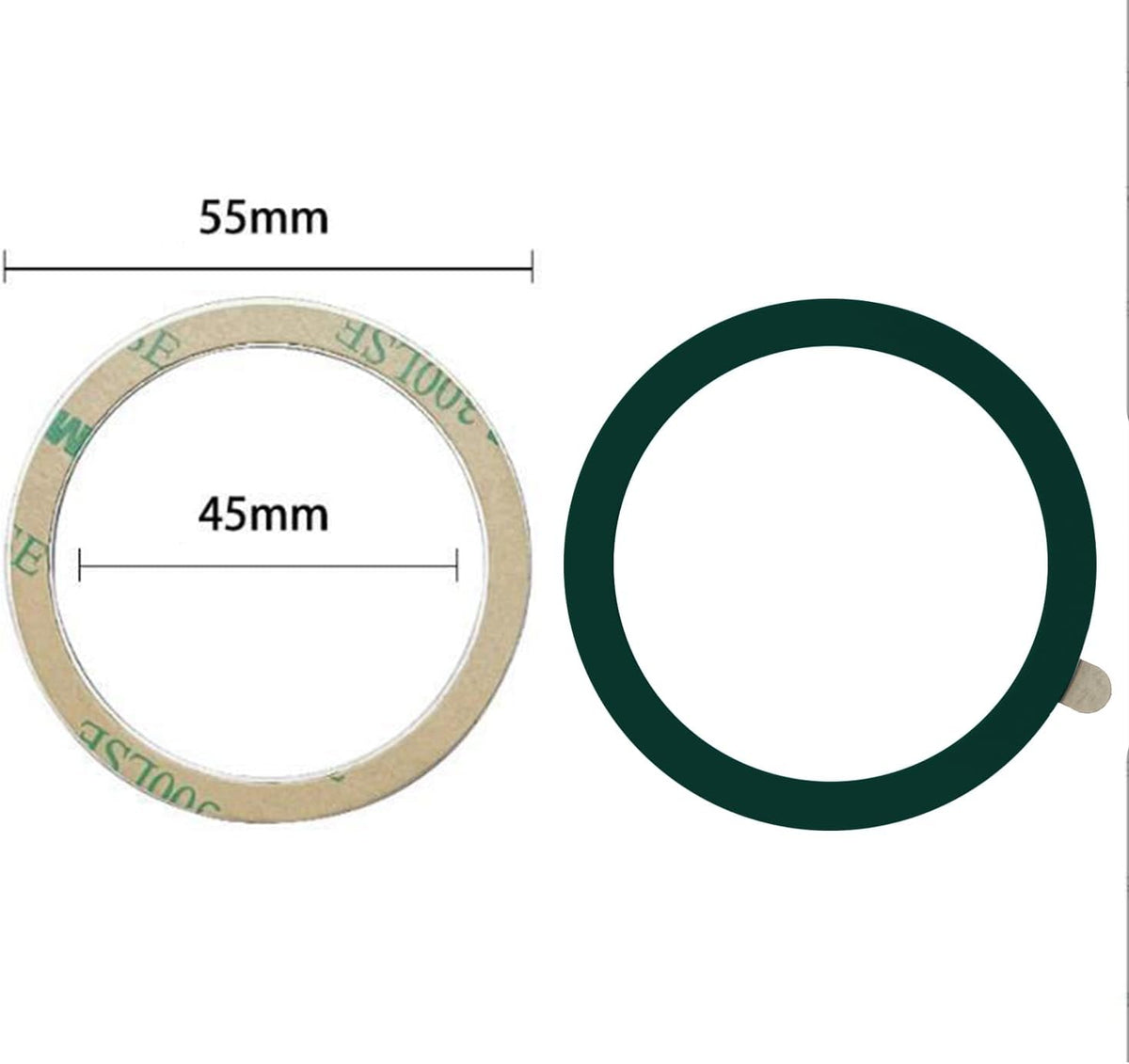 TENOC Universal Metal Ring Sticker, 6Pcs, Black