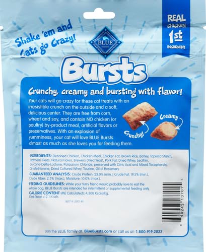 Blue Buffalo Bursts Seafood Crunchy & Creamy Cat Treats, 2 oz, 6 ct