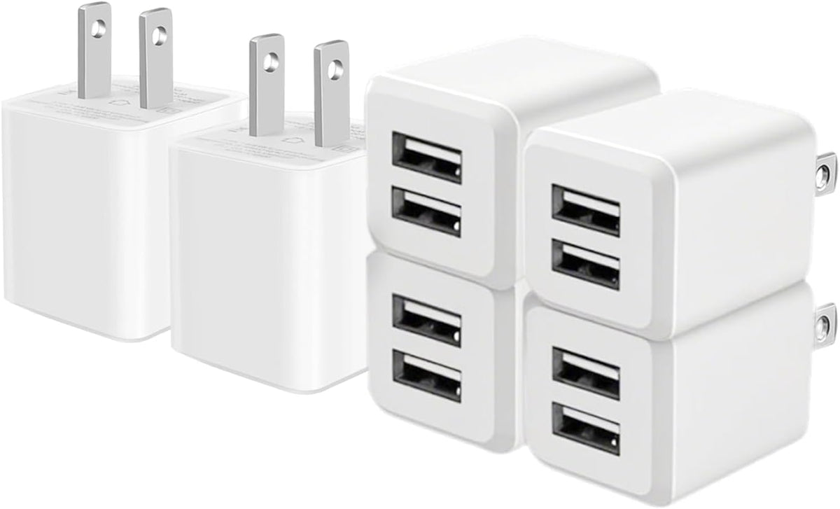 USB A Wall Charger,Dual Port Cube Power Adapter Charger Plug Block Charger