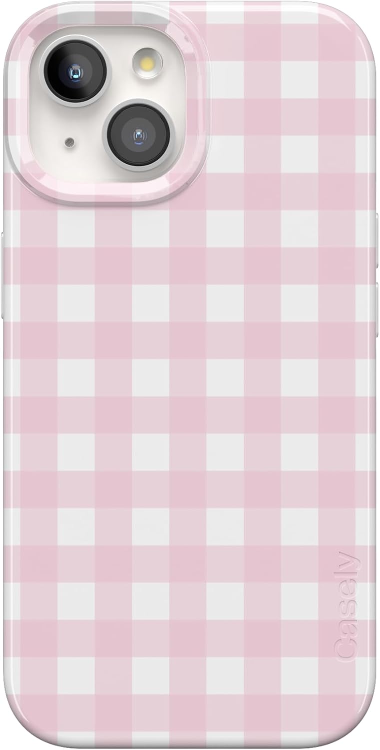 Casely iPhone 17 Case | Pastel Picnic | Blue Gingham | Compatible with MagSafe | Classic Ultra Thin Design