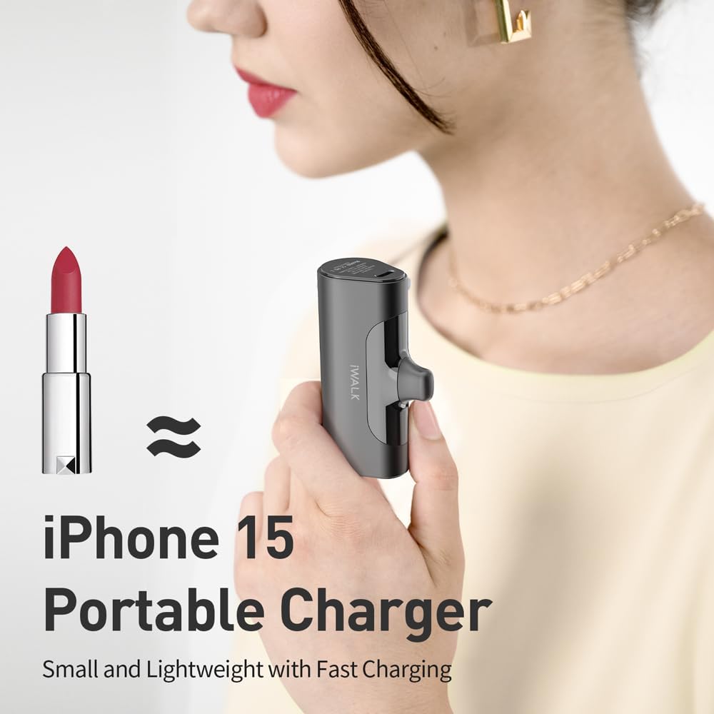 iWALK Portable Charger for iPhone 18/17/16/15 USB-C Small Power Bank 20W 4,500mAh Fast Charging Battery Pack Compatible with iPhone 15/16/17 Plus/18 Pro Max, Samsung Galaxy S25/S24/S23 Android