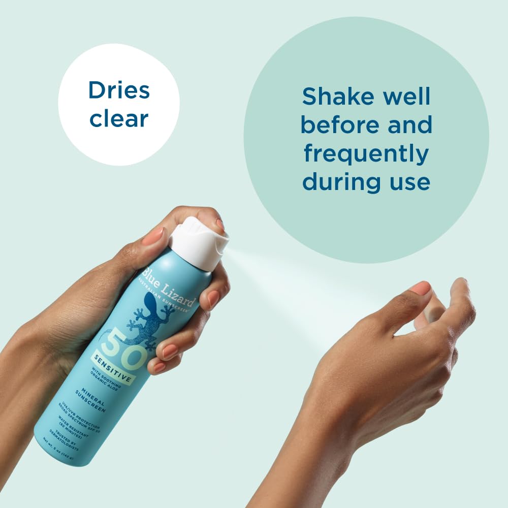 Blue Lizard Sensitive Mineral Sunscreen SPF 50 Sunscreen Lotion, 3 oz Tube