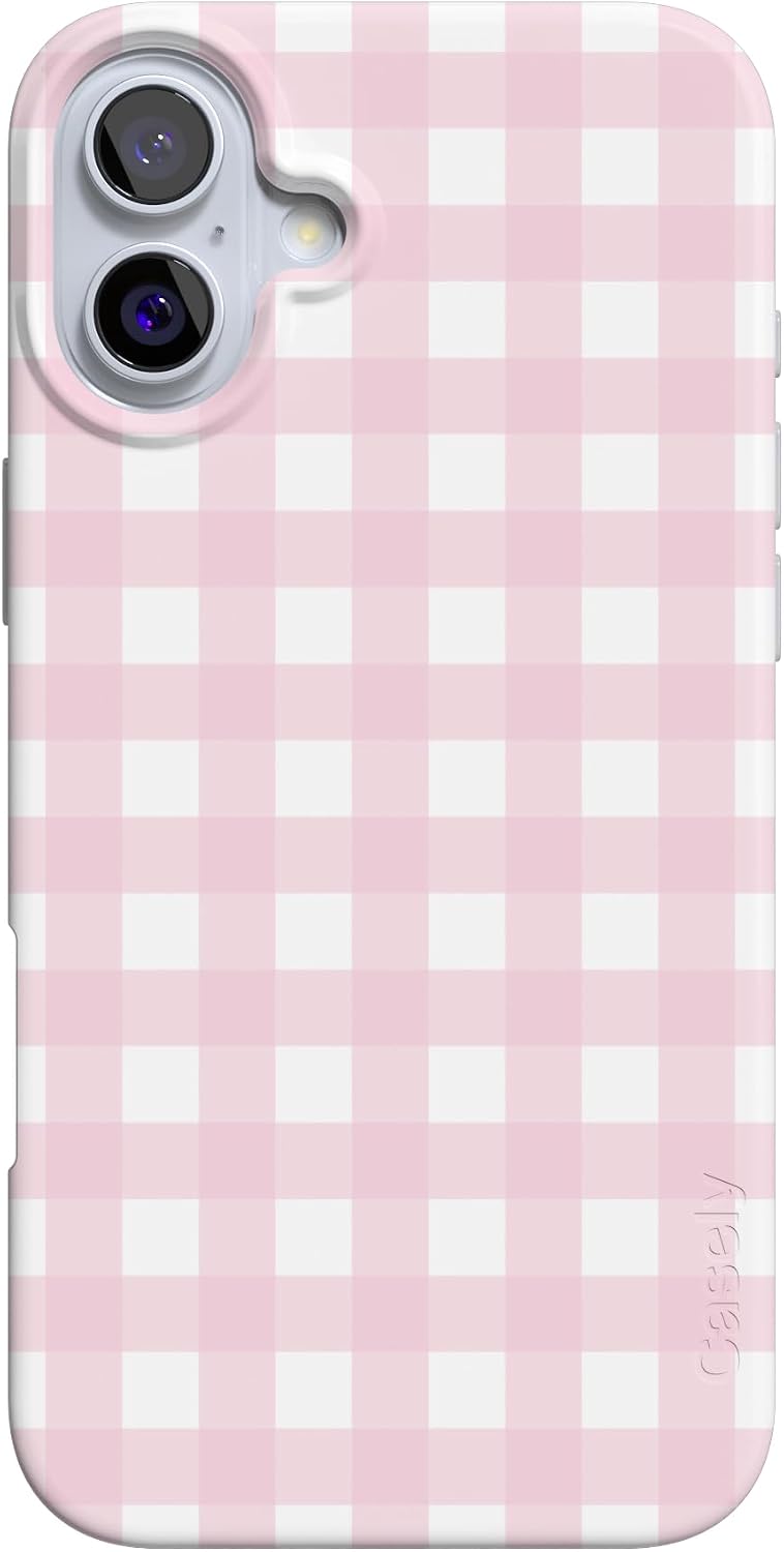 Casely iPhone 17 Case | Pastel Picnic | Blue Gingham | Compatible with MagSafe | Classic Ultra Thin Design