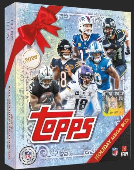 NEW 2026 ToppsHOLIDAY Football Card MEGA Box - 100 Cards