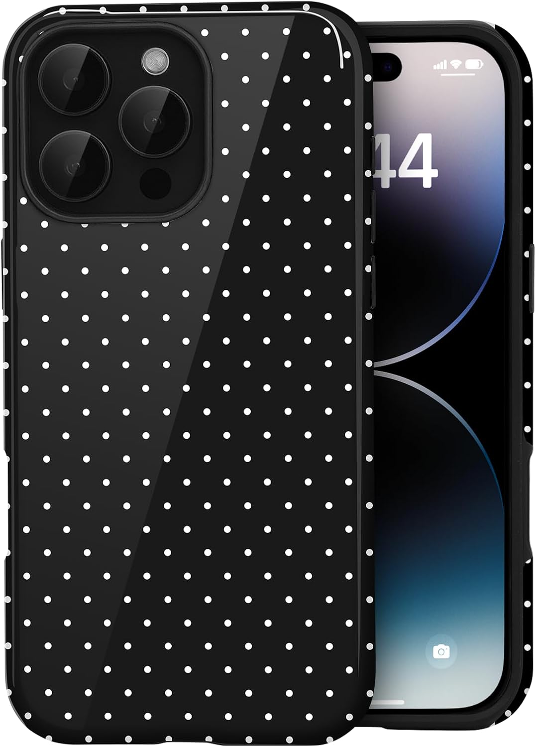 for iPhone 12/12 Pro Cute Polka Dot Phone Case, Yellow