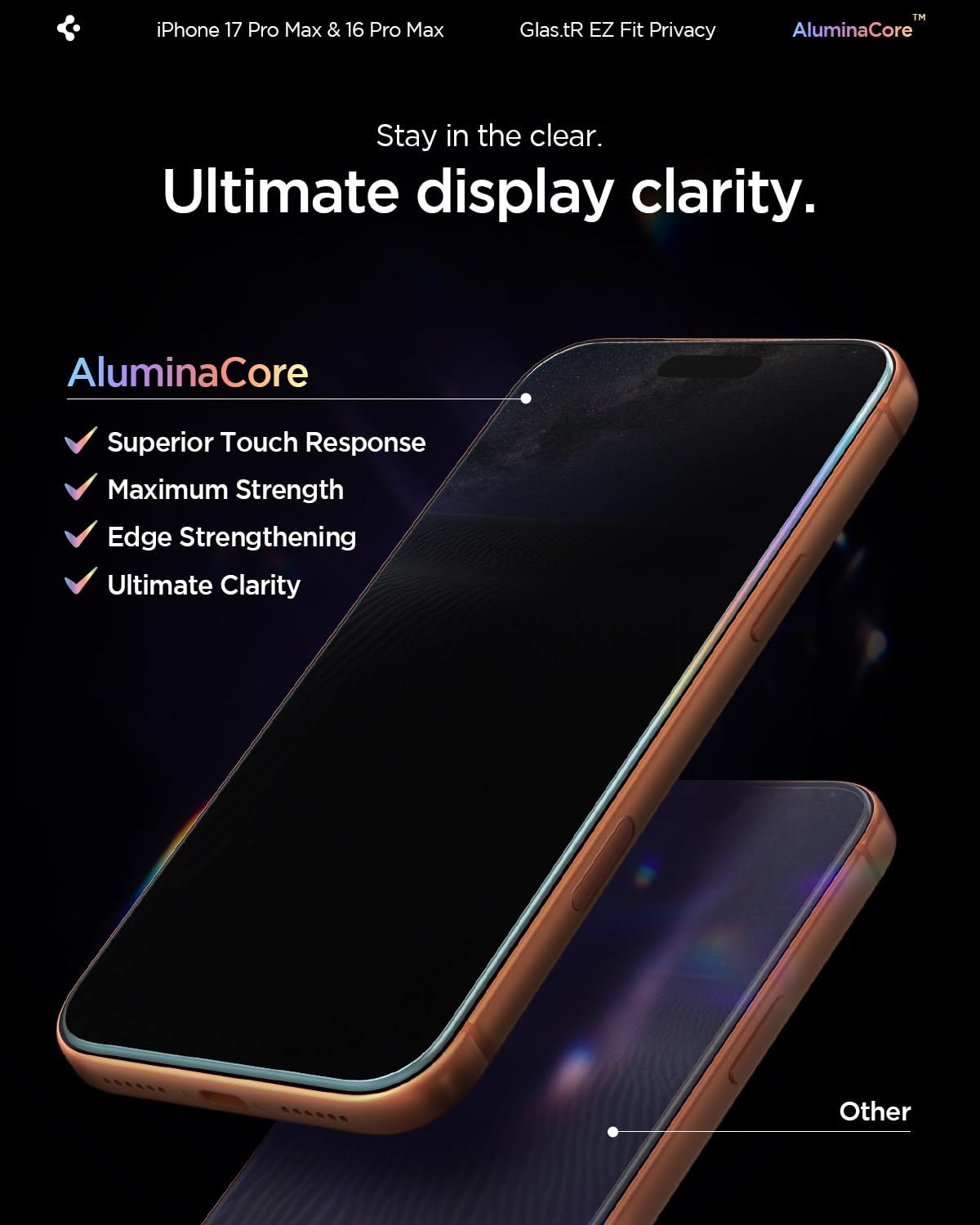 Spigen Privacy Filter Tempered Glass Screen Protector for iPhone 18 Pro Max