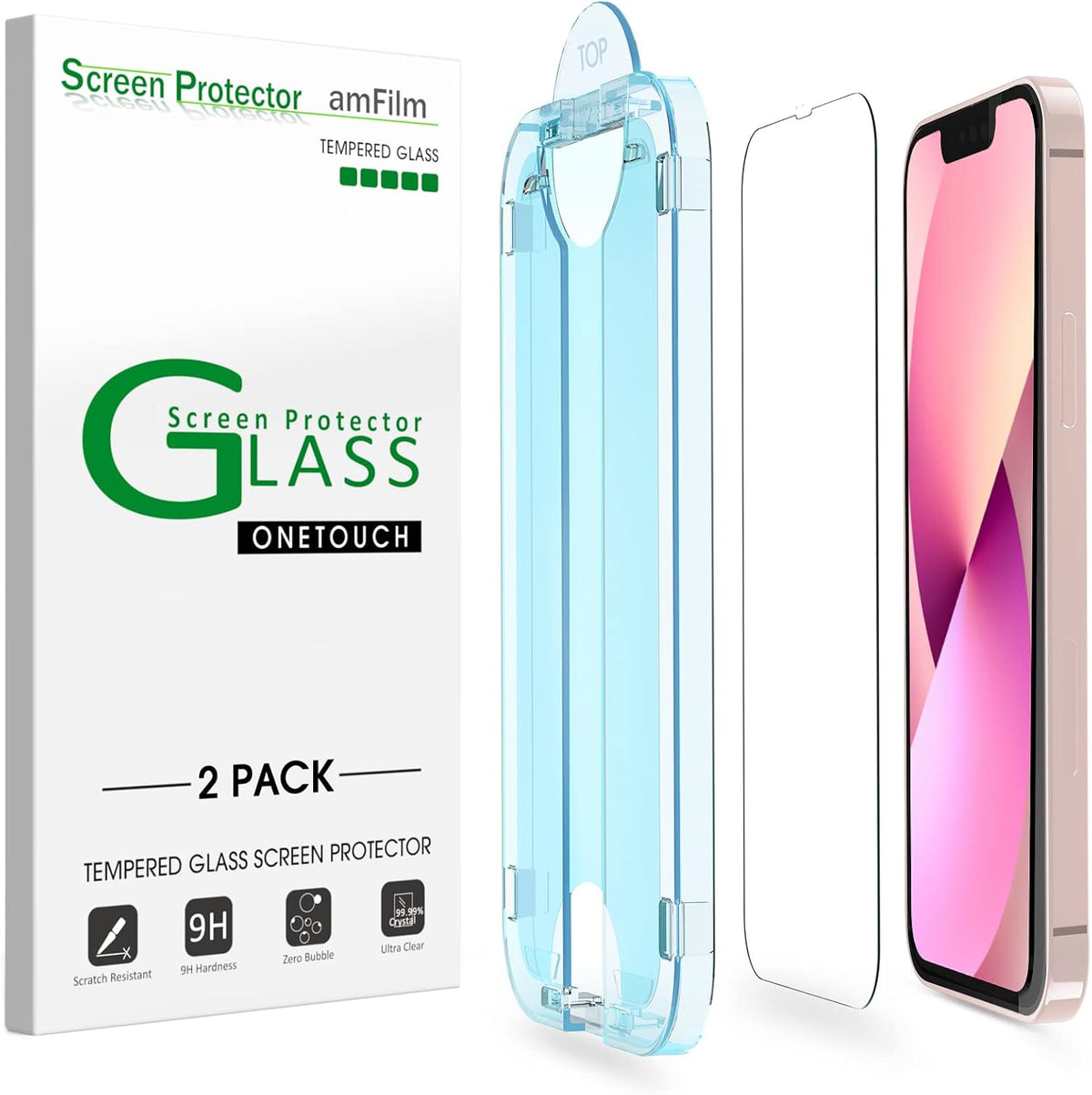 amFilm OneTouch for iPhone 18 Pro 6.3'' Screen Protector Tempered Glass