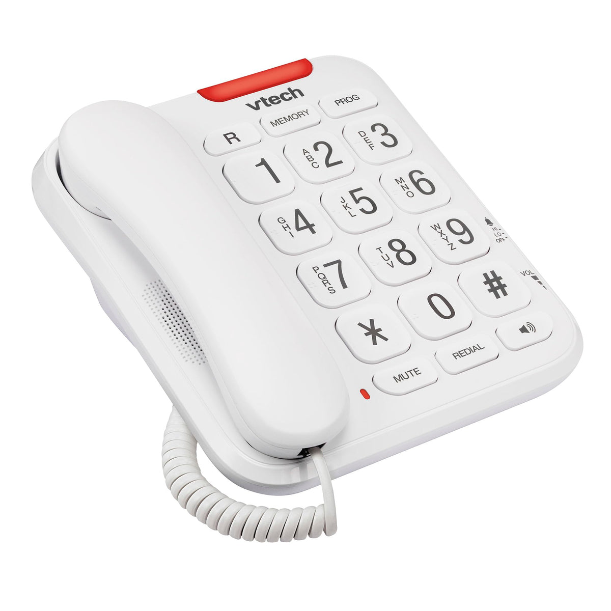 Vtech SA3100 Corded Senior Phone for Elderly with High-Contrast Large Buttons,Multilingual Talking Digits,Visual Ringer,Speed Dial,Speakerphone,No AC Power,Earpiece and Speakerphone Volume Control