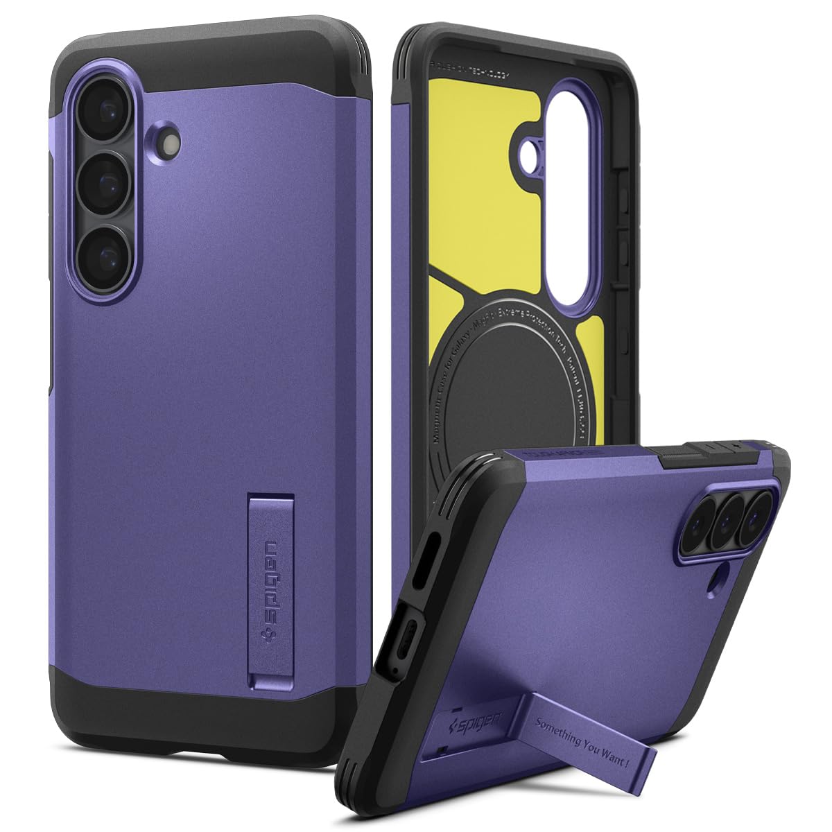 Spigen for Galaxy S26 Case, Tough Armor MagFit [Kickstand] [Compatible with MagSafe] [Military-Grade Protection] - Black