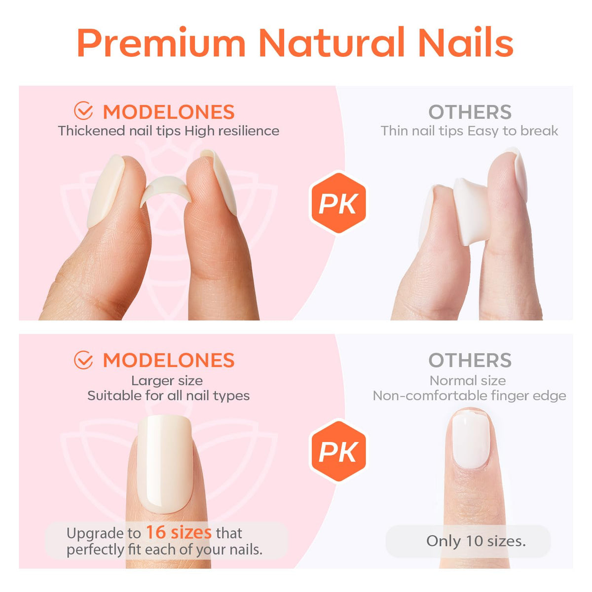 Modelones Black Press on Nails Short, Halloween Oval Fall Fake Nails