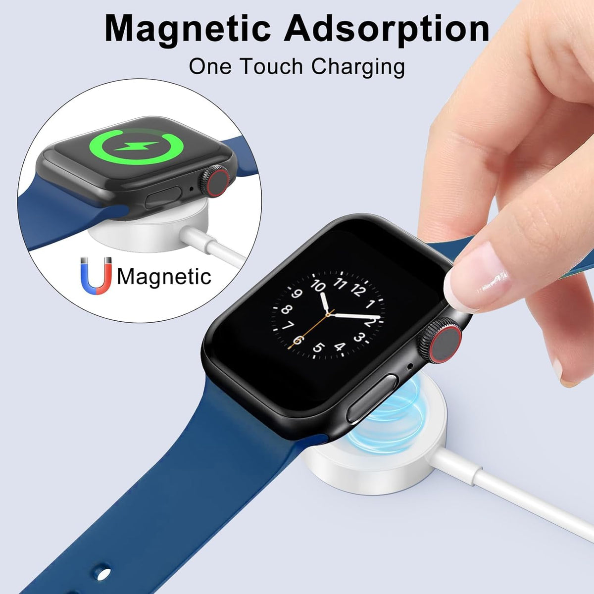 2026 Upgraded USB C for Apple Watch Charger Magnetic Charging Cable Portable Wireless Charging Compatible with iWatch Series 12/11/10/9/8/7/6/5/4/3/2-White
