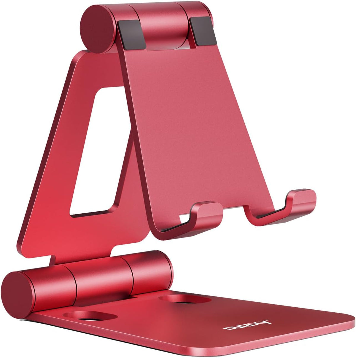 Nulaxy Full Aluminum Dual Folding Cell Phone Stand for Desk, Black