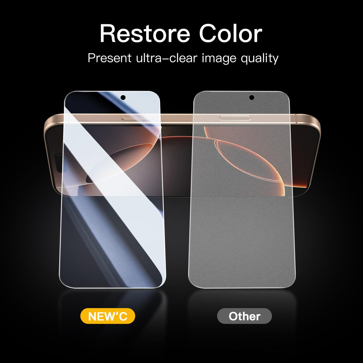 NEW'C for iPhone 17 Pro Max, iPhone 16 Pro Max Screen Protector HD Clear
