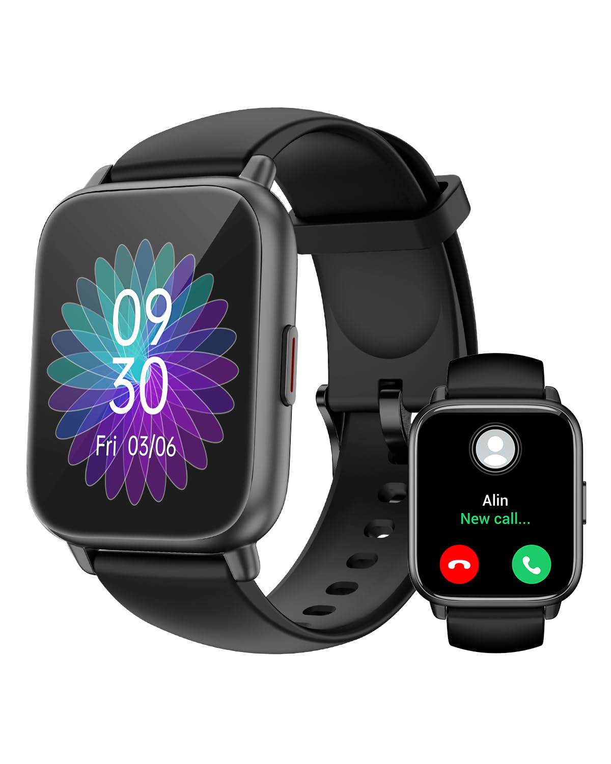 RUIMEN Smart Watch Answer Dial Call,Smart Watches for Women Men 1.85" HD Screen Fitness watch with SpO2 Heart Rate Sleep Monitor Step Counter Waterproof 100+ Sports Mode for Android iOS (2 Bands)