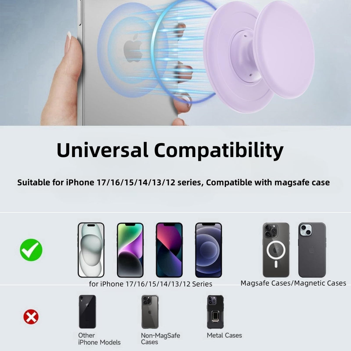 Grippopso Expandable Collapsible Mobile Phone Grip Stand Holder, Sky Blue
