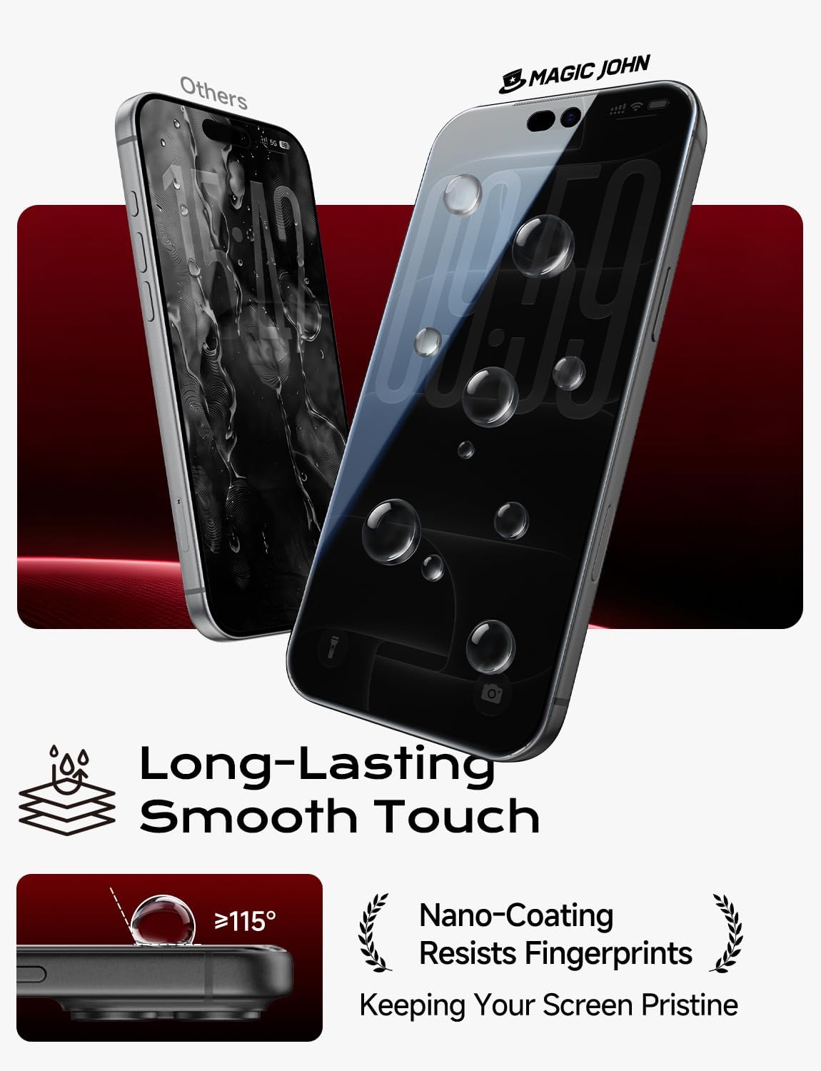MAGIC JOHN Privacy for iPhone 18 Pro Max Screen Protector 6.9 inch